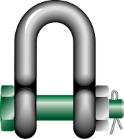G-4153 Green Pin Dee Shackles Product Illustration
